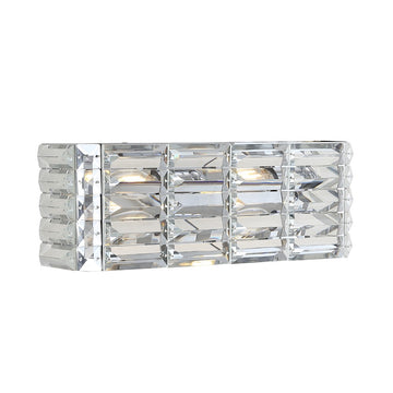 Evelyn Crystal Rectangle Iron/Crystal Glam Modern LED Vanity Light - JONATHAN Y